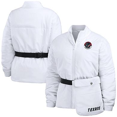 Women's WEAR by Erin Andrews White Houston Texans Packaway Full-Zip Puffer Jacket