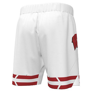 Men's Under Armour White Wisconsin Badgers Replica Basketball Shorts