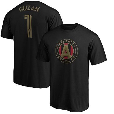 Men's Fanatics Branded Brad Guzan Black Atlanta United FC Authentic Stack Player Name & Number T-Shirt