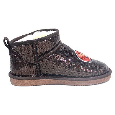 Women's Cuce  Brown Cleveland Browns Sequin Ankle Boots