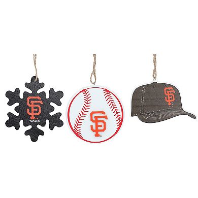 The Memory Company San Francisco Giants Three-Pack Cap, Baseball & Snowflake Ornament Set