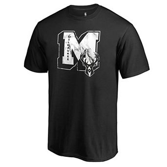 Men's Fanatics Branded Black Milwaukee Bucks Letterman T-Shirt