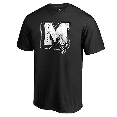 Men's Fanatics Branded Black Milwaukee Bucks Letterman T-Shirt