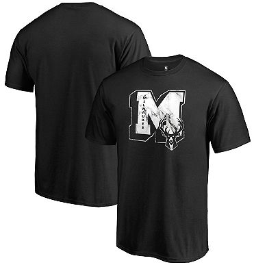 Men's Fanatics Branded Black Milwaukee Bucks Letterman T-Shirt