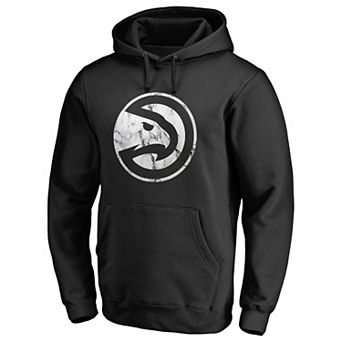 Men's Fanatics Branded Black Atlanta Hawks Marble Logo Pullover Hoodie