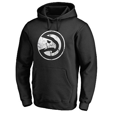 Men's Fanatics Branded Black Atlanta Hawks Marble Logo Pullover Hoodie