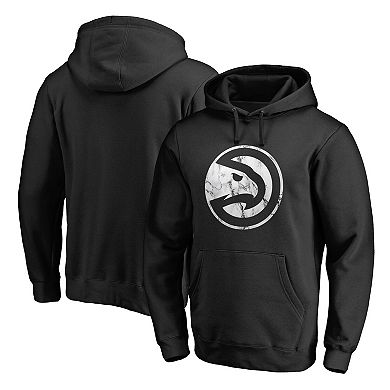 Men's Fanatics Branded Black Atlanta Hawks Marble Logo Pullover Hoodie