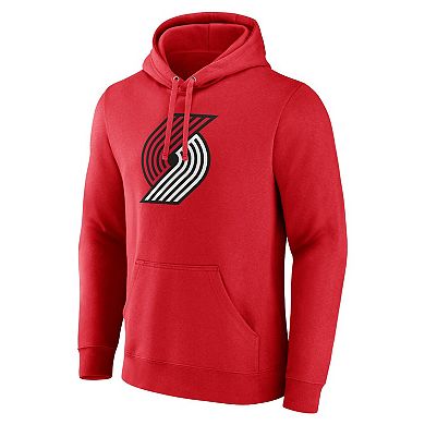 Men's Fanatics Branded  Red Portland Trail Blazers Primary Logo Pullover Hoodie