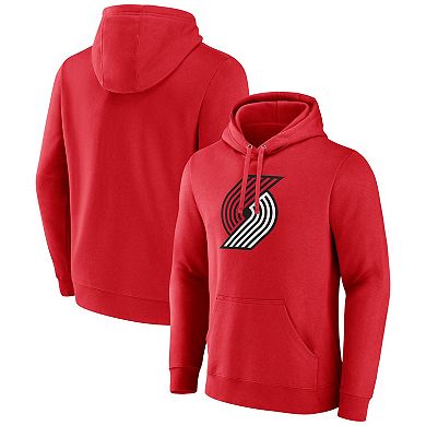 Men's Fanatics Branded  Red Portland Trail Blazers Primary Logo Pullover Hoodie