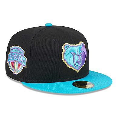 Men's New Era Black/Turquoise Memphis Grizzlies Arcade Scheme 59FIFTY Fitted Hat