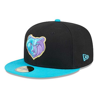 Men's New Era Black/Turquoise Memphis Grizzlies Arcade Scheme 59FIFTY Fitted Hat