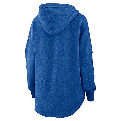 Women's Fanatics Branded Heather Blue St. Louis Blues Lux Lounge Helmet Arch Pullover Hoodie