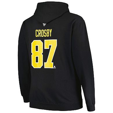 Men's Profile Sidney Crosby Black Pittsburgh Penguins Big & Tall Name & Number Pullover Hoodie
