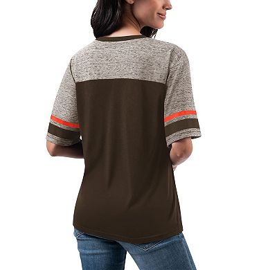 Women's G-III 4Her by Carl Banks Brown Cleveland Browns Track T-Shirt