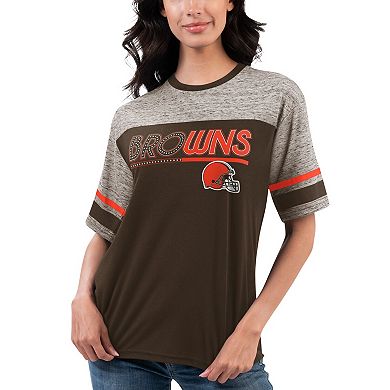 Women's G-III 4Her by Carl Banks Brown Cleveland Browns Track T-Shirt