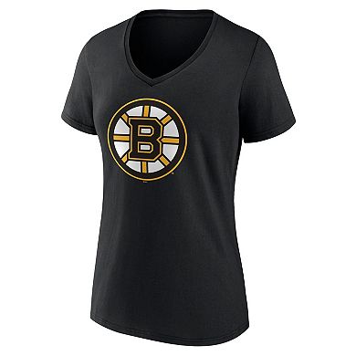 Women's David Pastrnak Black Boston Bruins Playmaker V-Neck T-Shirt