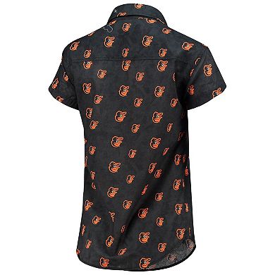 Women's FOCO Orange Baltimore Orioles Floral Button Up Shirt