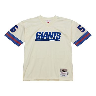 Men's Mitchell & Ness Lawrence Taylor Cream New York Giants Chainstitch Legacy Jersey