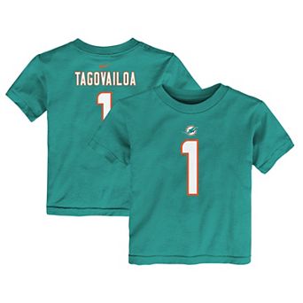 Toddler Nike Tua Tagovailoa Aqua Miami Dolphins Player Name & Number T-Shirt
