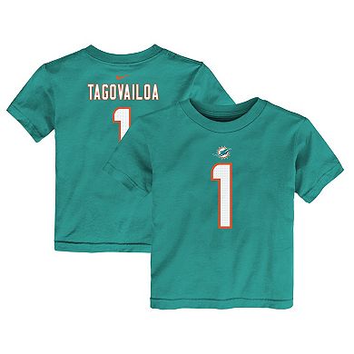 Toddler Nike Tua Tagovailoa Aqua Miami Dolphins Player Name & Number T-Shirt