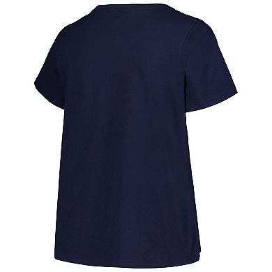 Women's Profile Deep Sea Blue Seattle Kraken Plus Size Arch Over Logo T-Shirt