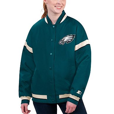 Women's Starter Midnight Green Philadelphia Eagles Tournament Full-Snap Varsity Jacket