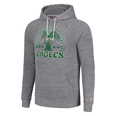 Unisex Homage Gray Philadelphia Eagles Hyperlocal Raglan Pullover Hoodie
