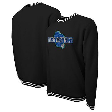 Unisex Stadium Essentials Black Milwaukee Bucks 2023/24 City Edition Club Level Pullover Sweatshirt