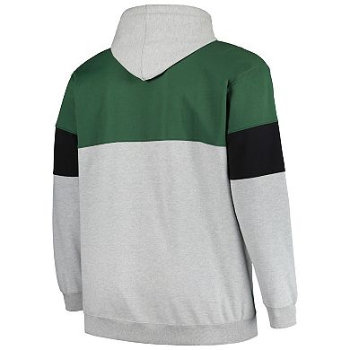 Men's Fanatics Branded Hunter Green/Black Milwaukee Bucks Big & Tall Pullover Hoodie