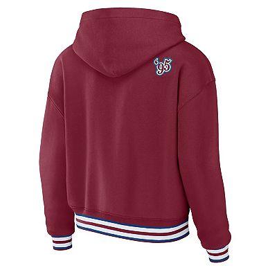 Women's WEAR by Erin Andrews Burgundy Colorado Avalanche Lace-Up Pullover Hoodie