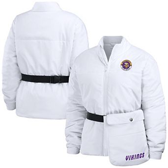 Women's WEAR by Erin Andrews White Minnesota Vikings Packaway Full-Zip Puffer Jacket