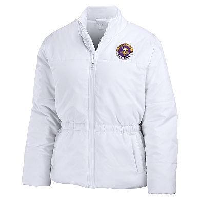 Women's WEAR by Erin Andrews White Minnesota Vikings Packaway Full-Zip Puffer Jacket