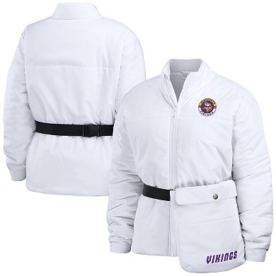 Women's WEAR by Erin Andrews White Minnesota Vikings Packaway Full-Zip Puffer Jacket