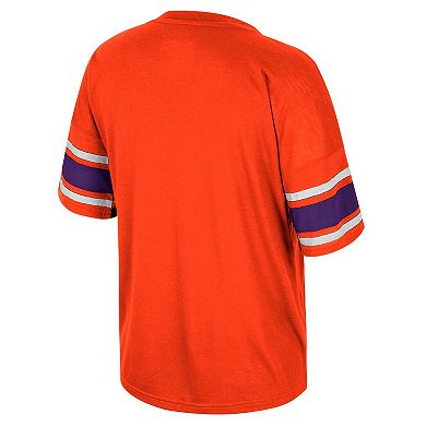 Women's Colosseum Orange Clemson Tigers I'm Gliding Here Rhinestone T-Shirt