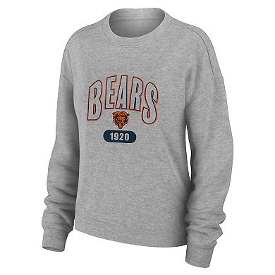 Women's WEAR by Erin Andrews Heather Gray Chicago Bears Knit Long Sleeve Tri-Blend T-Shirt & Pants Sleep Set