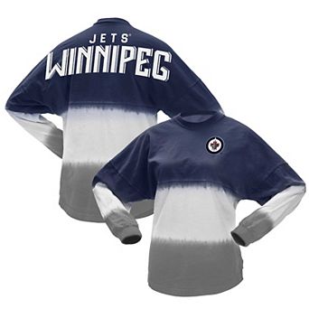 Women's Fanatics Branded Blue/Gray Winnipeg Jets Ombre Long Sleeve T-Shirt