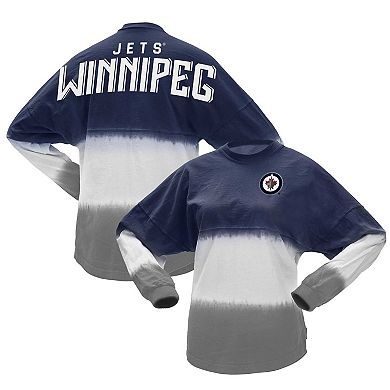 Women's Fanatics Branded Blue/Gray Winnipeg Jets Ombre Long Sleeve T-Shirt