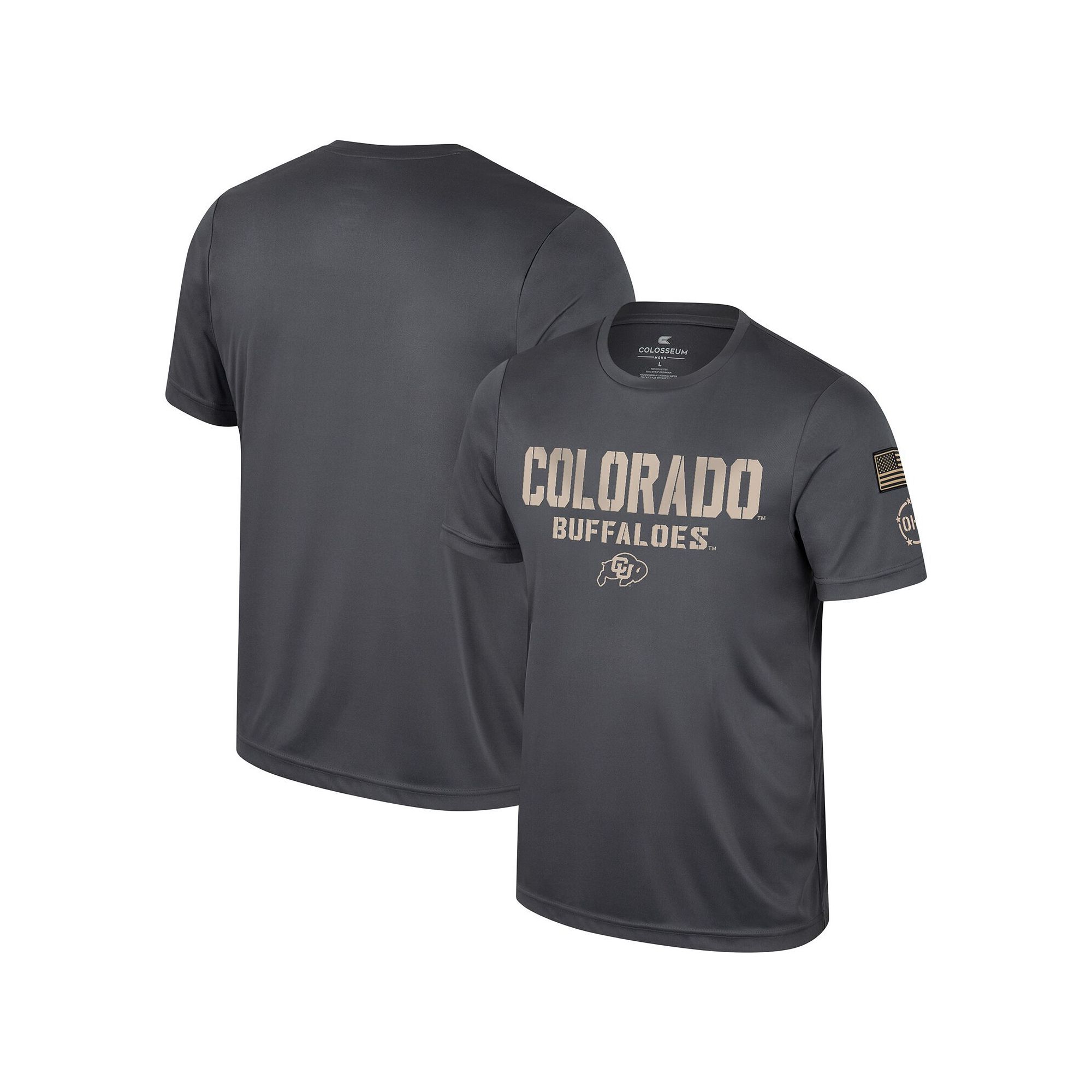 Mens Colosseum Charcoal Colorado Buffaloes OHT Military Appreciation  T-Sh