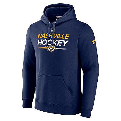 Men s Fanatics Branded Navy Nashville Predators Authentic Pro Pullover Hoodie