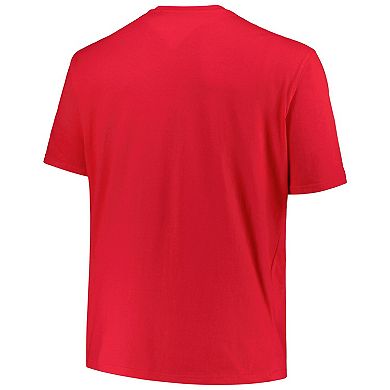 Men's Profile Red New Jersey Devils Big & Tall Arch Over Logo T-Shirt