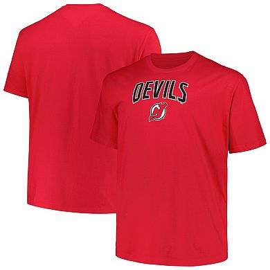 Men's Profile Red New Jersey Devils Big & Tall Arch Over Logo T-Shirt