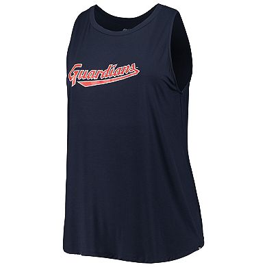 Women's New Era Navy Cleveland Guardians Plus Size Tank Top