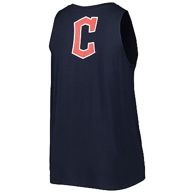 Women's New Era Navy Cleveland Guardians Plus Size Tank Top