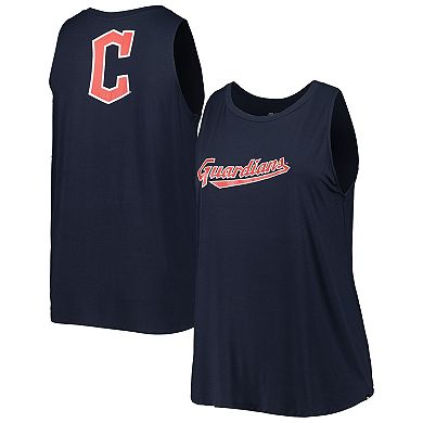 Women's New Era Navy Cleveland Guardians Plus Size Tank Top