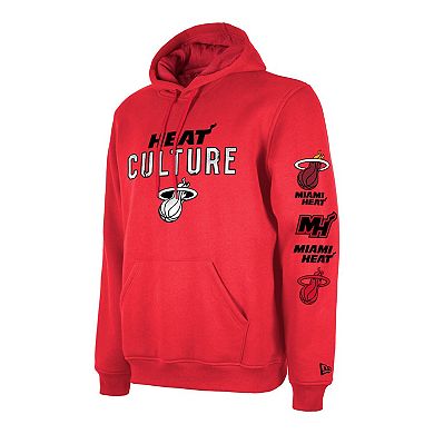 Men's New Era Red Miami Heat Big 2023/24 City Edition Jersey Pullover Hoodie