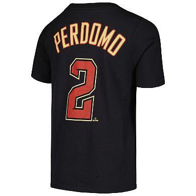 Youth Nike Geraldo Perdomo Black Arizona Diamondbacks Name & Number T-Shirt