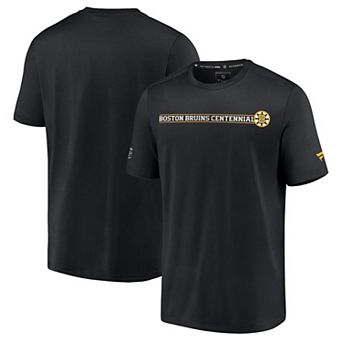 Men's Fanatics Branded Black Boston Bruins Authentic Pro Centennial Banner T-Shirt