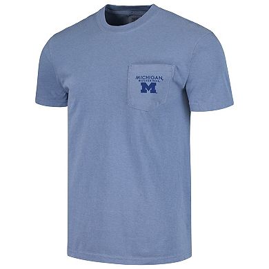 Men's Navy Michigan Wolverines Circle Scene Comfort Colors T-Shirt