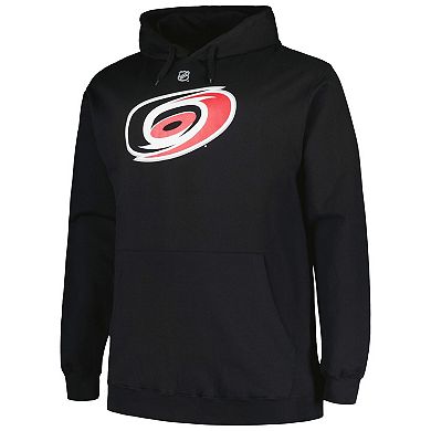 Men's Profile Sebastian Aho Black Carolina Hurricanes Big & Tall Name & Number Pullover Hoodie