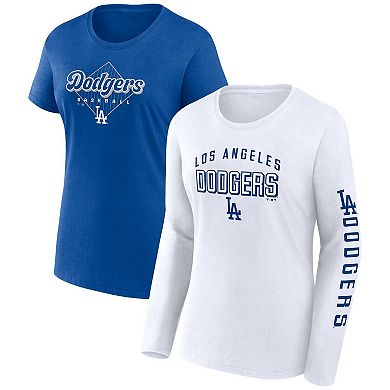 Women's Fanatics Branded White/Royal Los Angeles Dodgers T-Shirt Combo Pack
